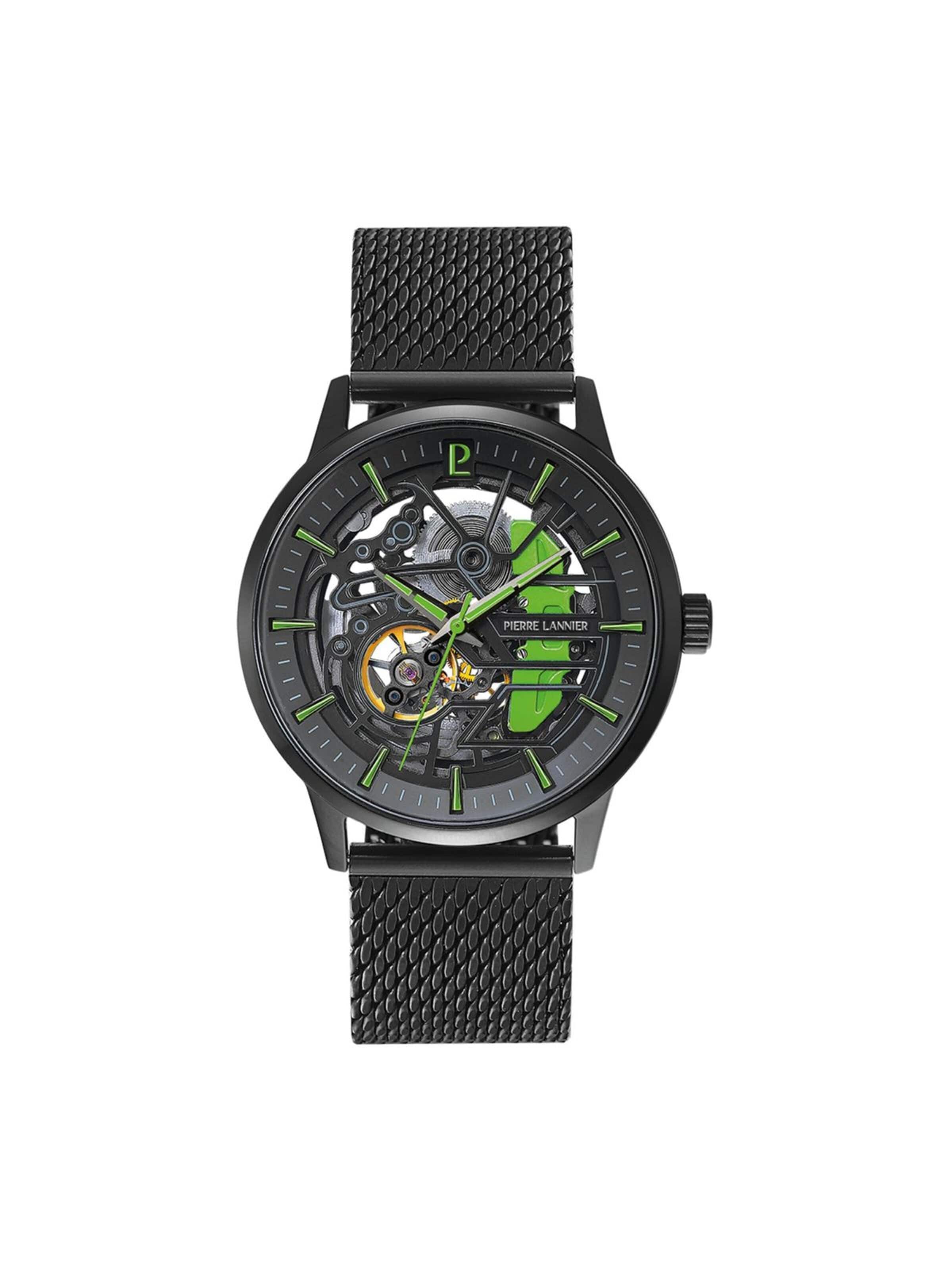 Montre à affichage analogique 'Pierre Lannier - Automatic watch Paddock - Automatic watch movement - Watch case width: 43 mm' Pierre Lannier en noir : devant
