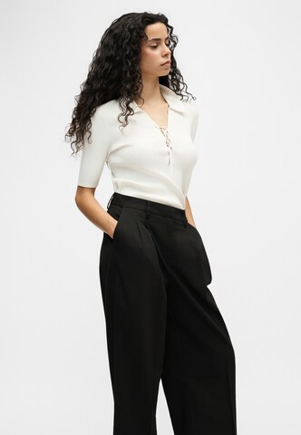 Vero Moda Petite Wide leg Bandplooibroek 'VMNILA' in Zwart