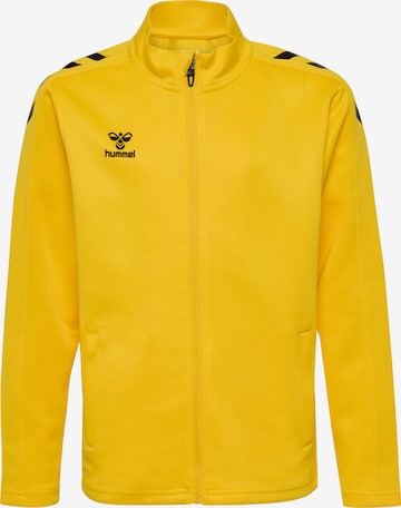 Hummel Athletic Zip-Up Hoodie in Yellow: front