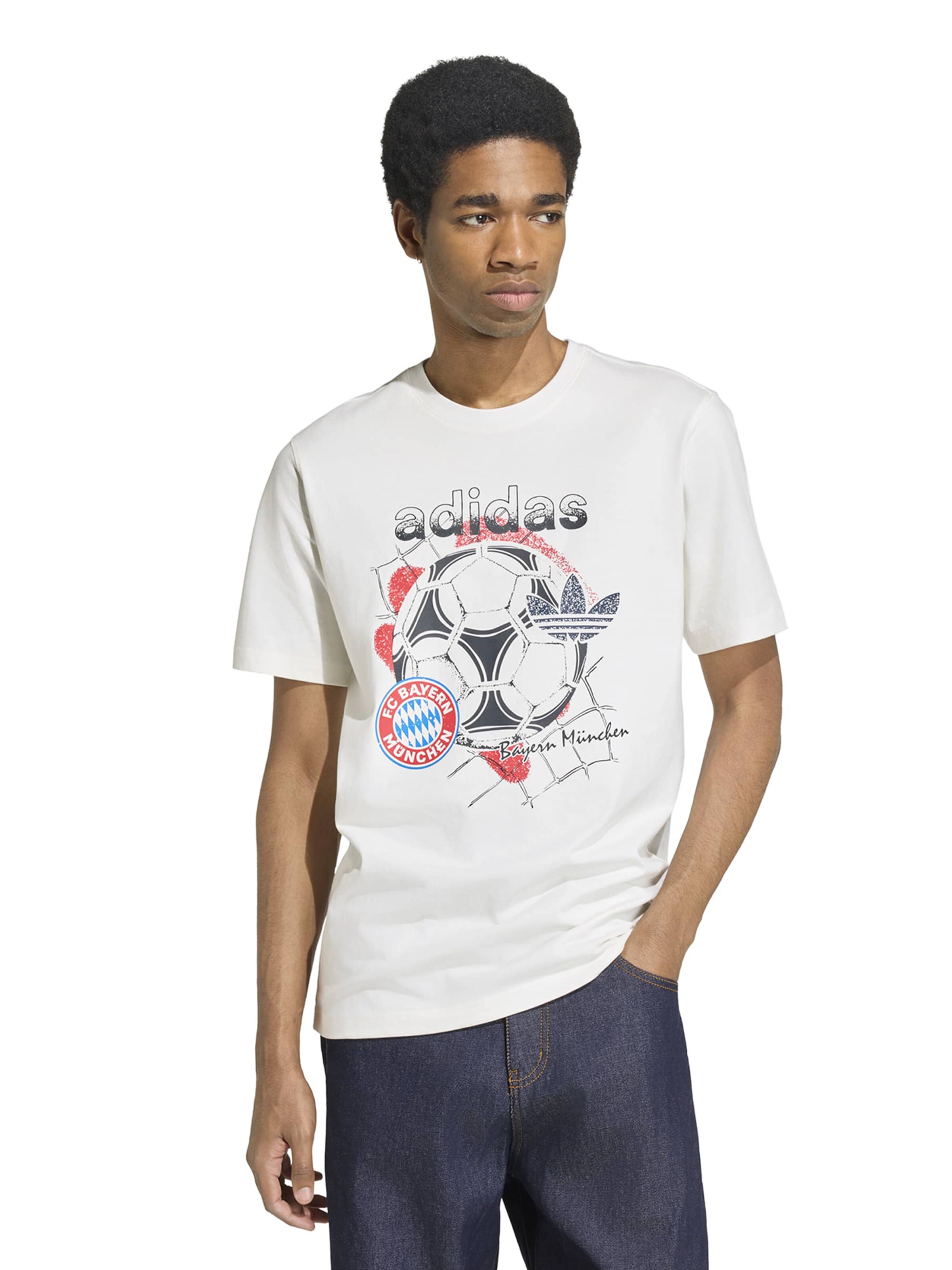 ADIDAS ORIGINALS Функционална тениска в бяло: отпред