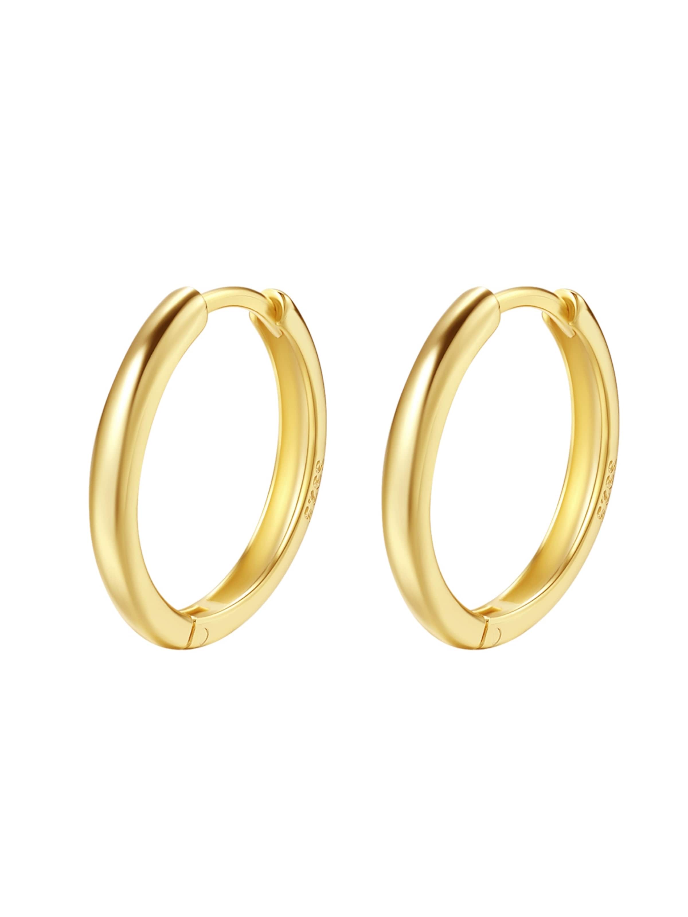 Boucles d'oreilles 'Urban Hoop' Hey Happiness en or : devant