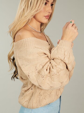 Pullover 'Fenja' di ABOUT YOU x Alina Eremia in beige