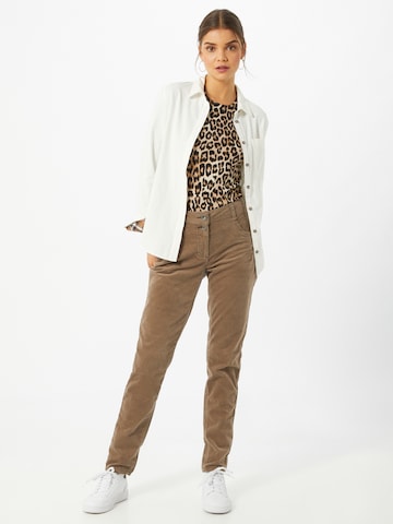 CECIL Slim fit Trousers 'Vicky' in Brown