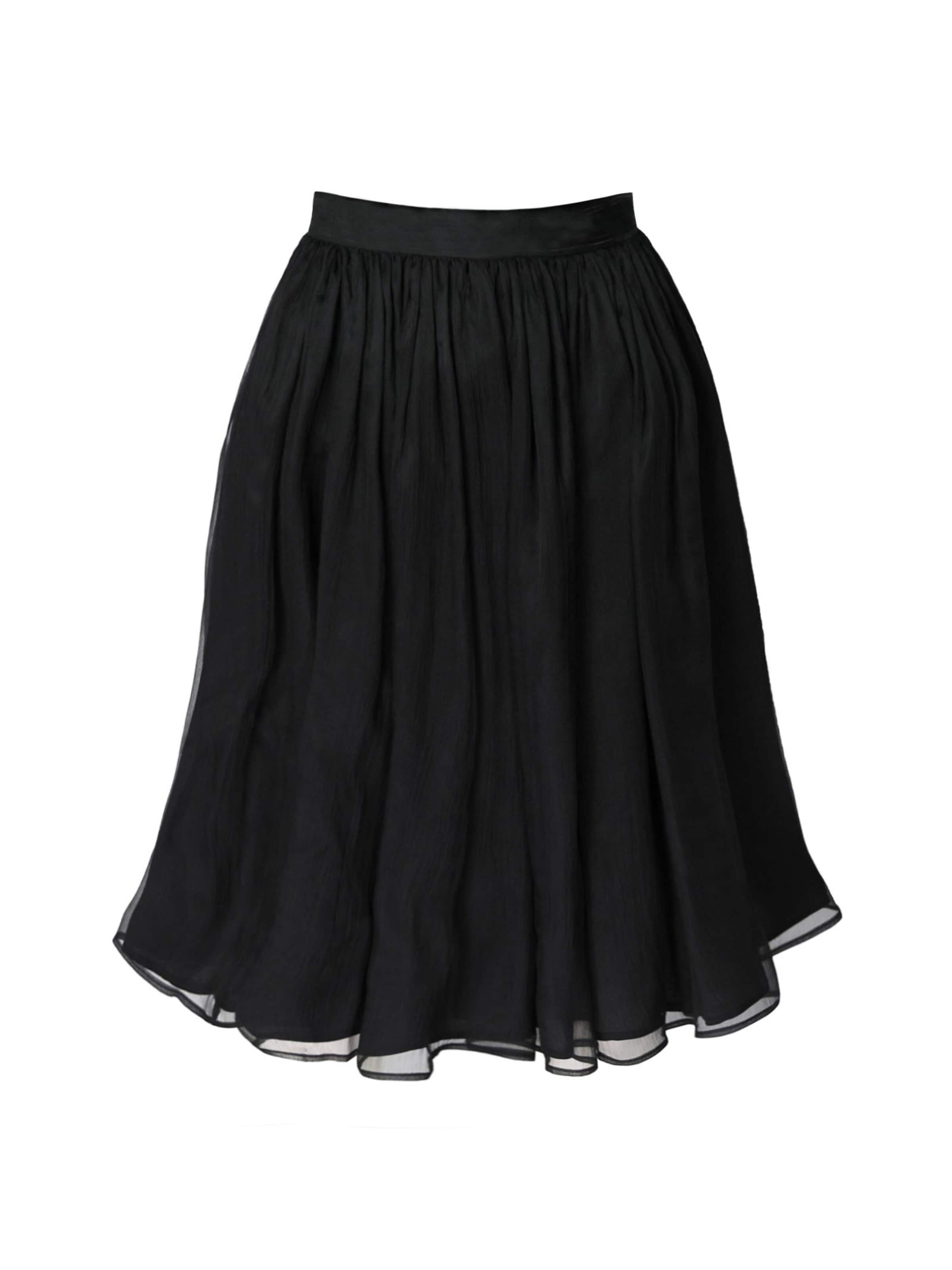 Gonna 'Gathered Silk Midi Skirt' di AVENUE N°29 in nero