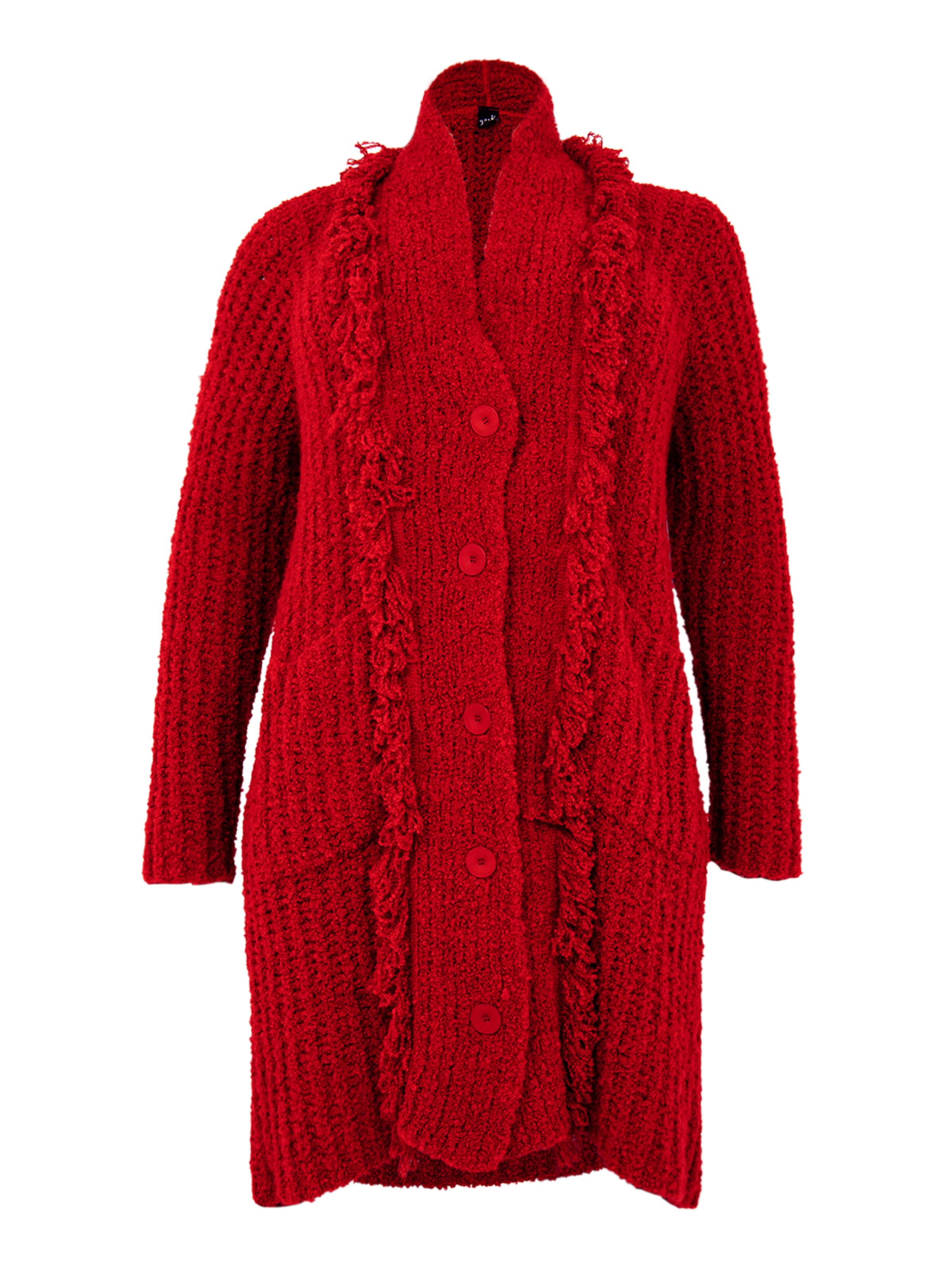 YOEK Gebreid vest in Rood: voorkant