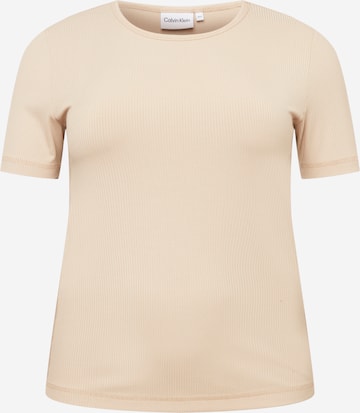 Maglietta di Calvin Klein Curve in beige: frontale