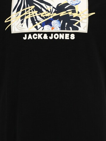 melns Jack & Jones Plus T-Krekls 'Tulum'