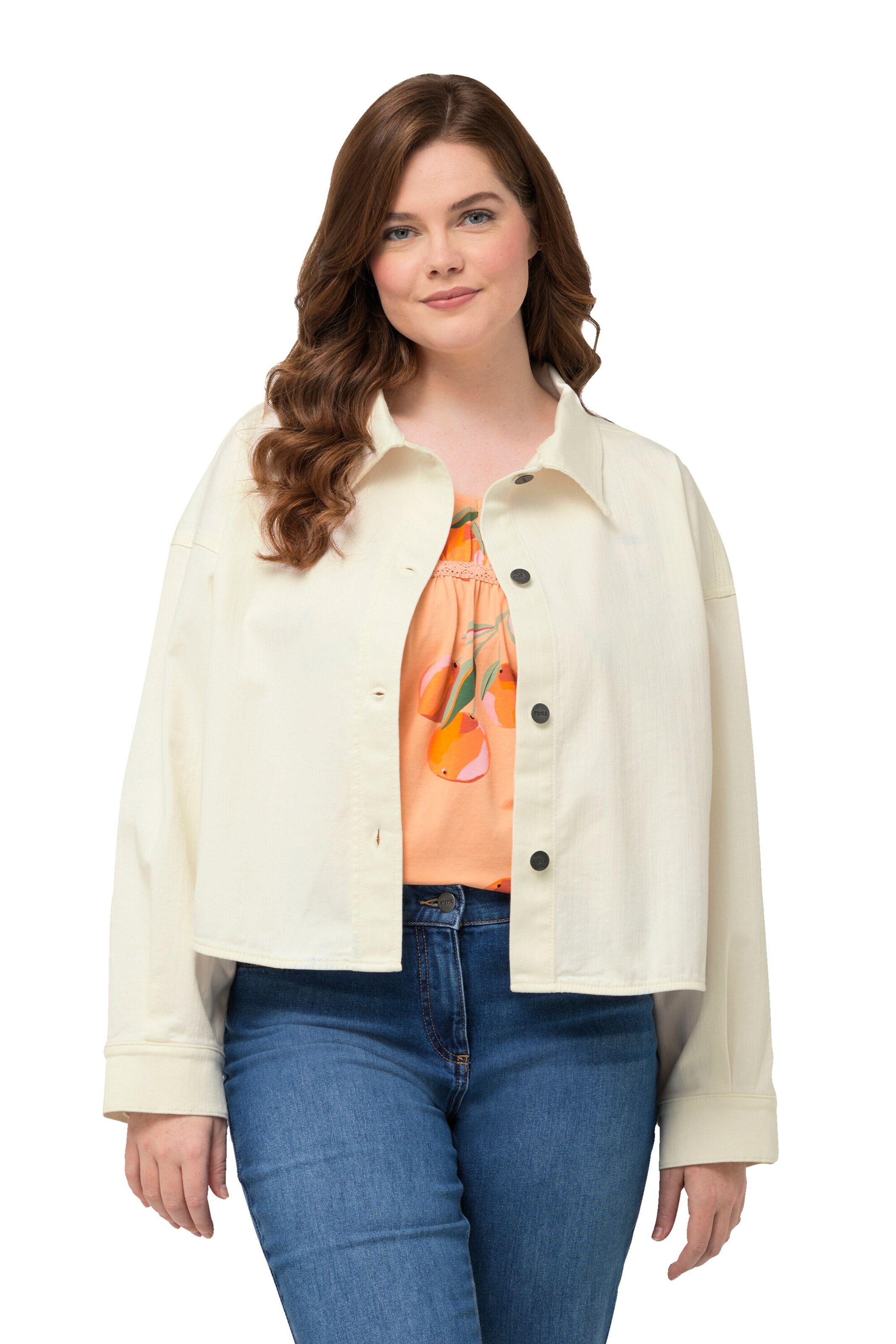 Ulla Popken Between-season jacket in White: front