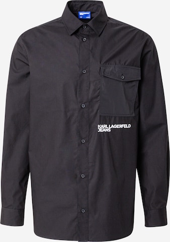KARL LAGERFELD JEANSRegular Fit Košulja - crna boja: prednji dio