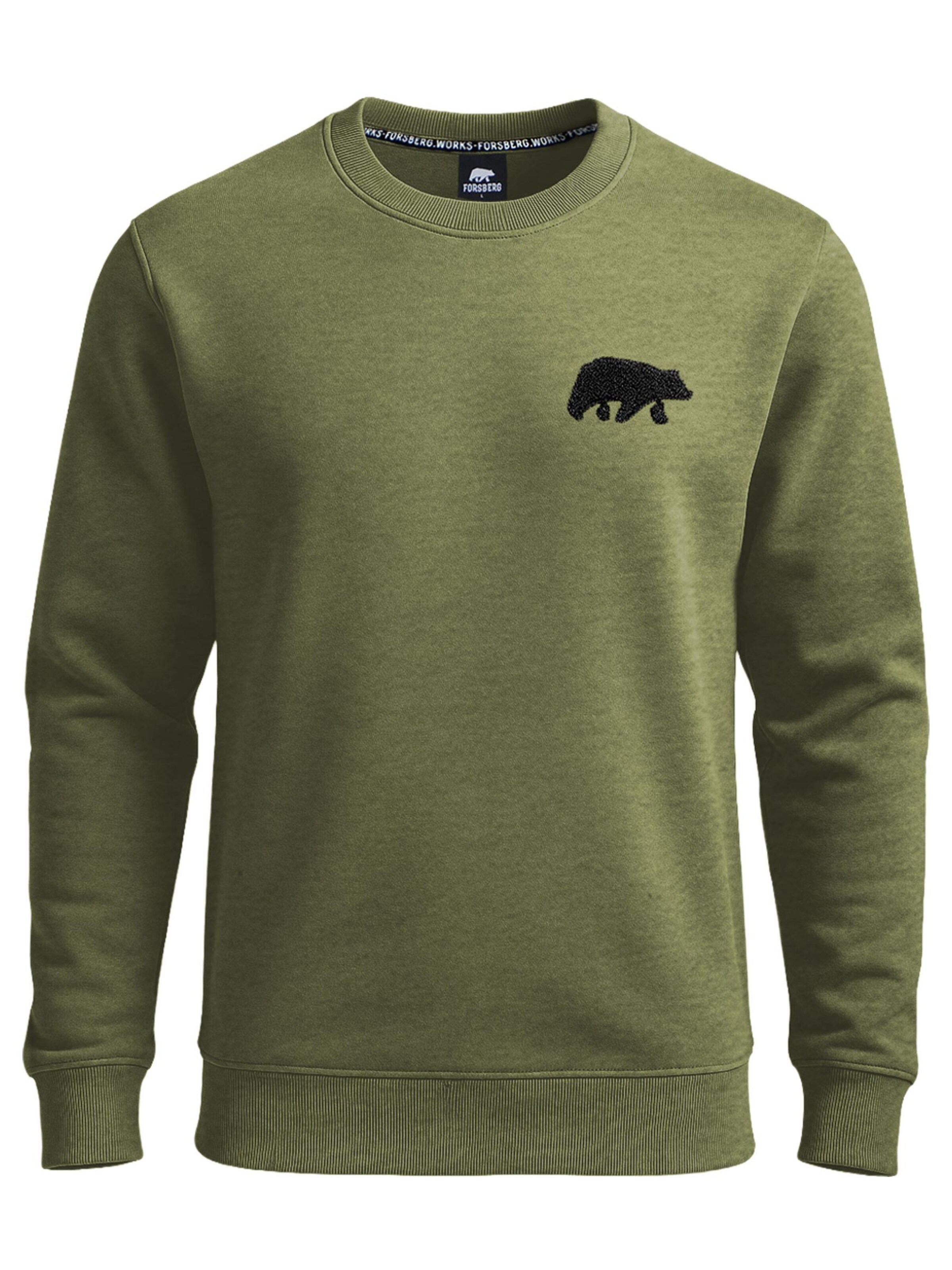 FORSBERG Sweatshirt 'mit Frottee Logo' in Grün: Vorderseite