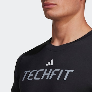 ADIDAS PERFORMANCE Funktsionaalne särk 'Techfit Graphic', värv must