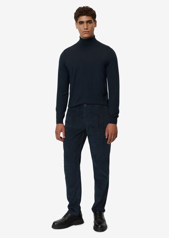 Marc O'Polo Regular Pleat-Front Pants 'Osby' in Blue