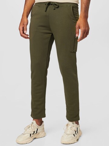 ALPHA INDUSTRIES Tapered Hose 'X-Fit' in Grün: predná strana