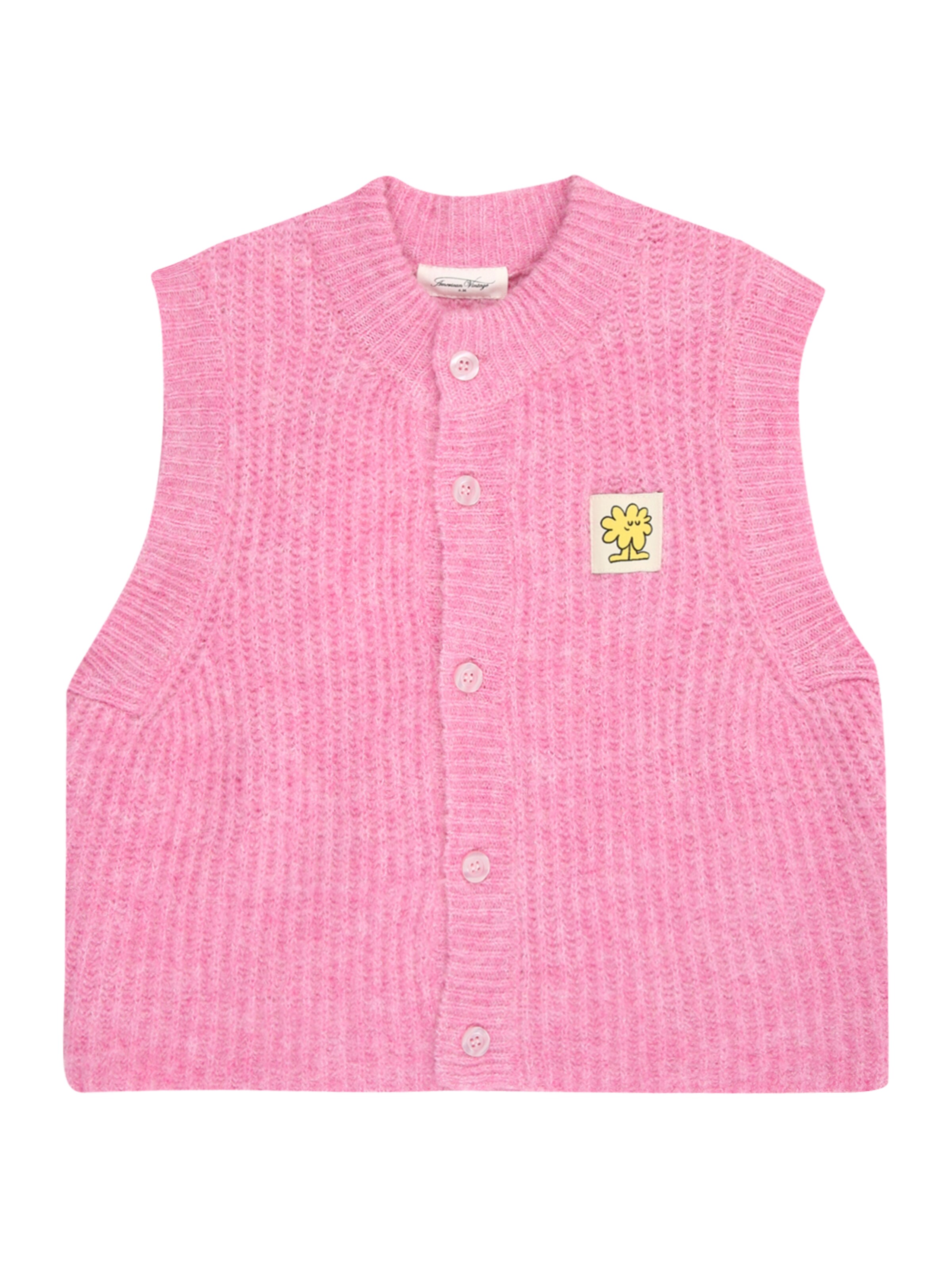 AMERICAN VINTAGE Gebreid vest 'EAST' in Roze: voorkant