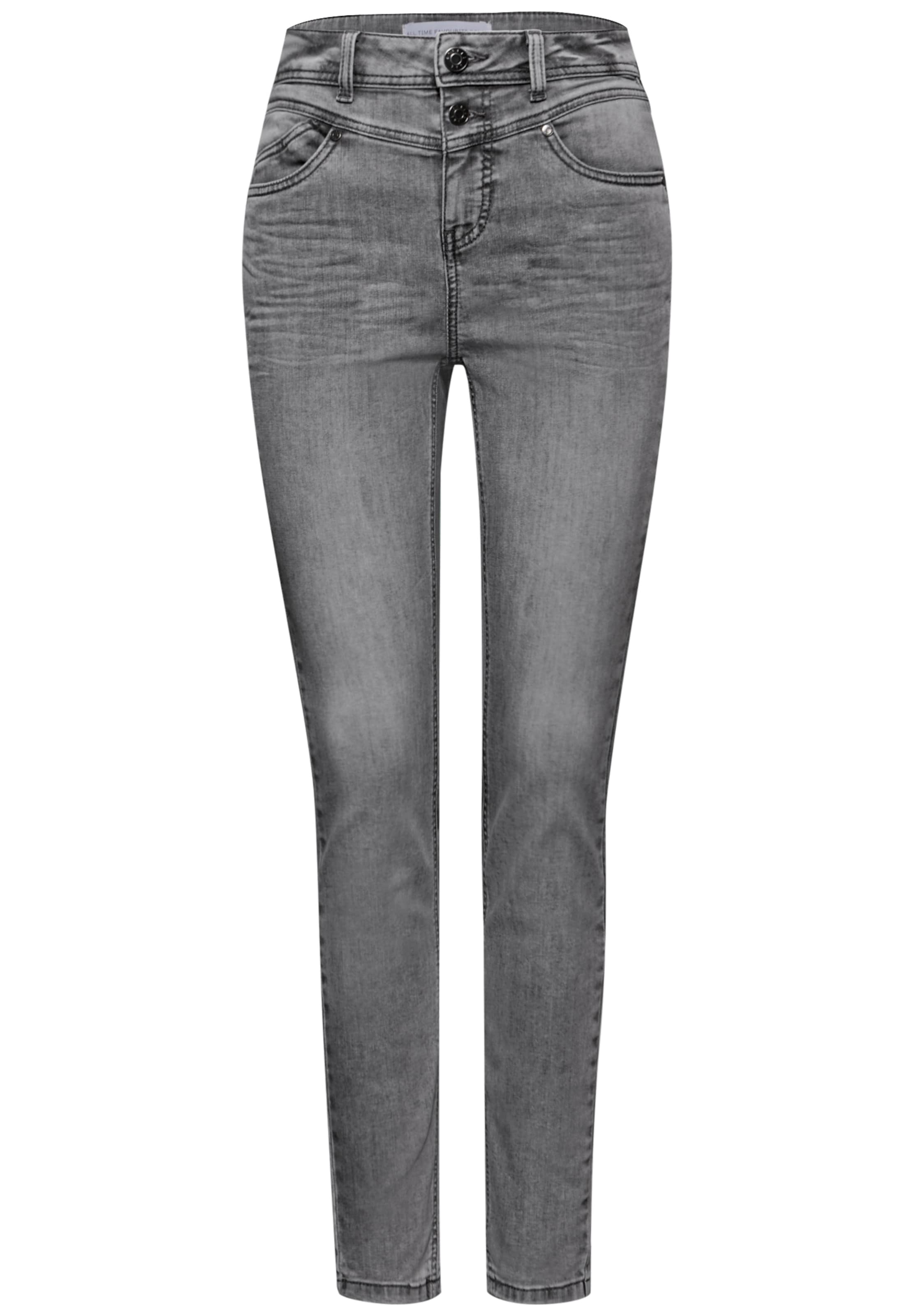 STREET ONE Slimfit Jeans in Grau: Vorderseite