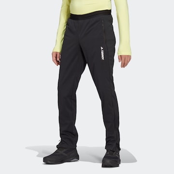 ADIDAS TERREX Slim fit Sports trousers 'Xperior' in Black: front