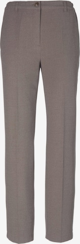 Goldner Regular Pleated Pants 'Anna' in Brown: front