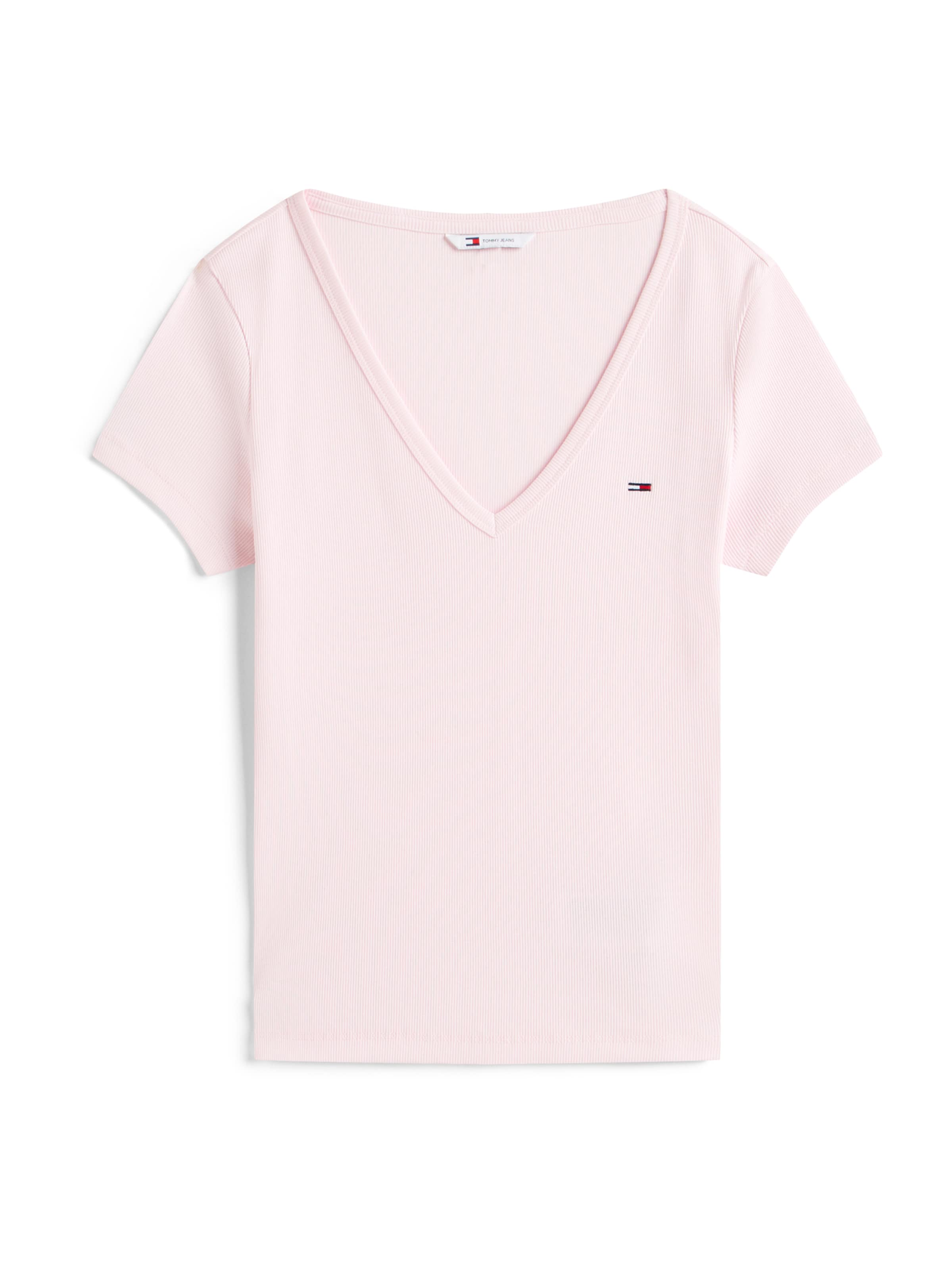 Tommy Jeans Tričko 'ESSENTIAL' – pink: přední strana