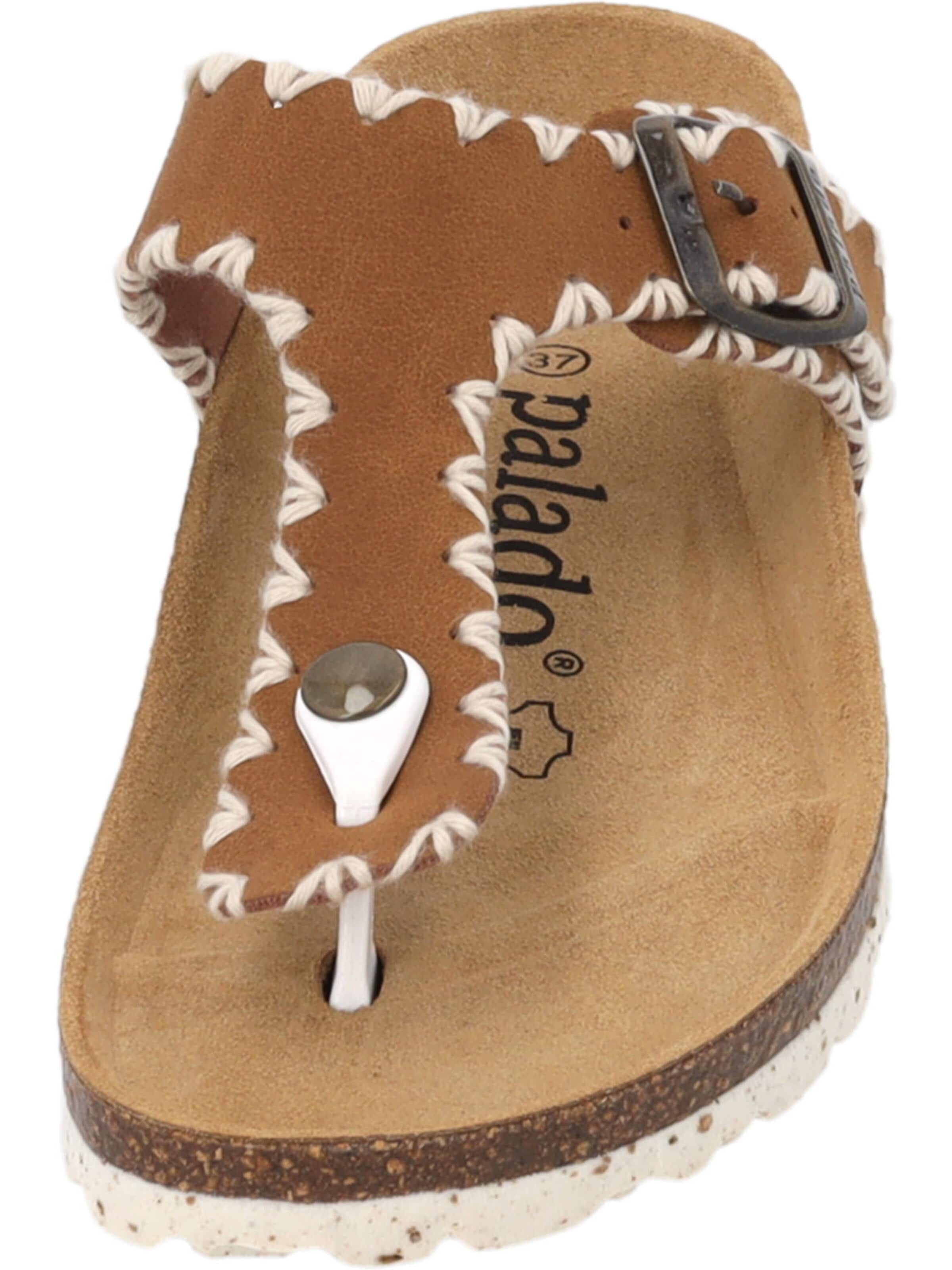 Palado T-bar sandals 'Palado Kos Stitch' in Brown