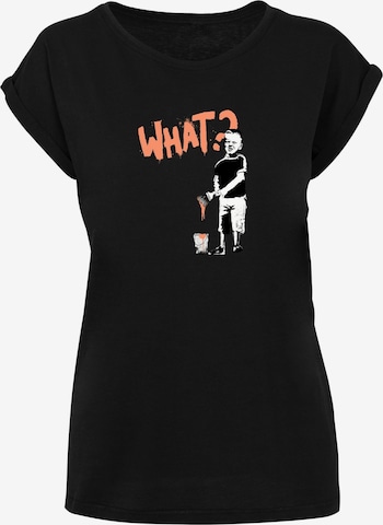 Merchcode - Camiseta 'What' en negro: frente
