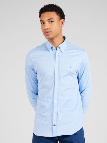 mėlyna Tommy Hilfiger Tailored Priglundantis modelis Marškiniai: priekis