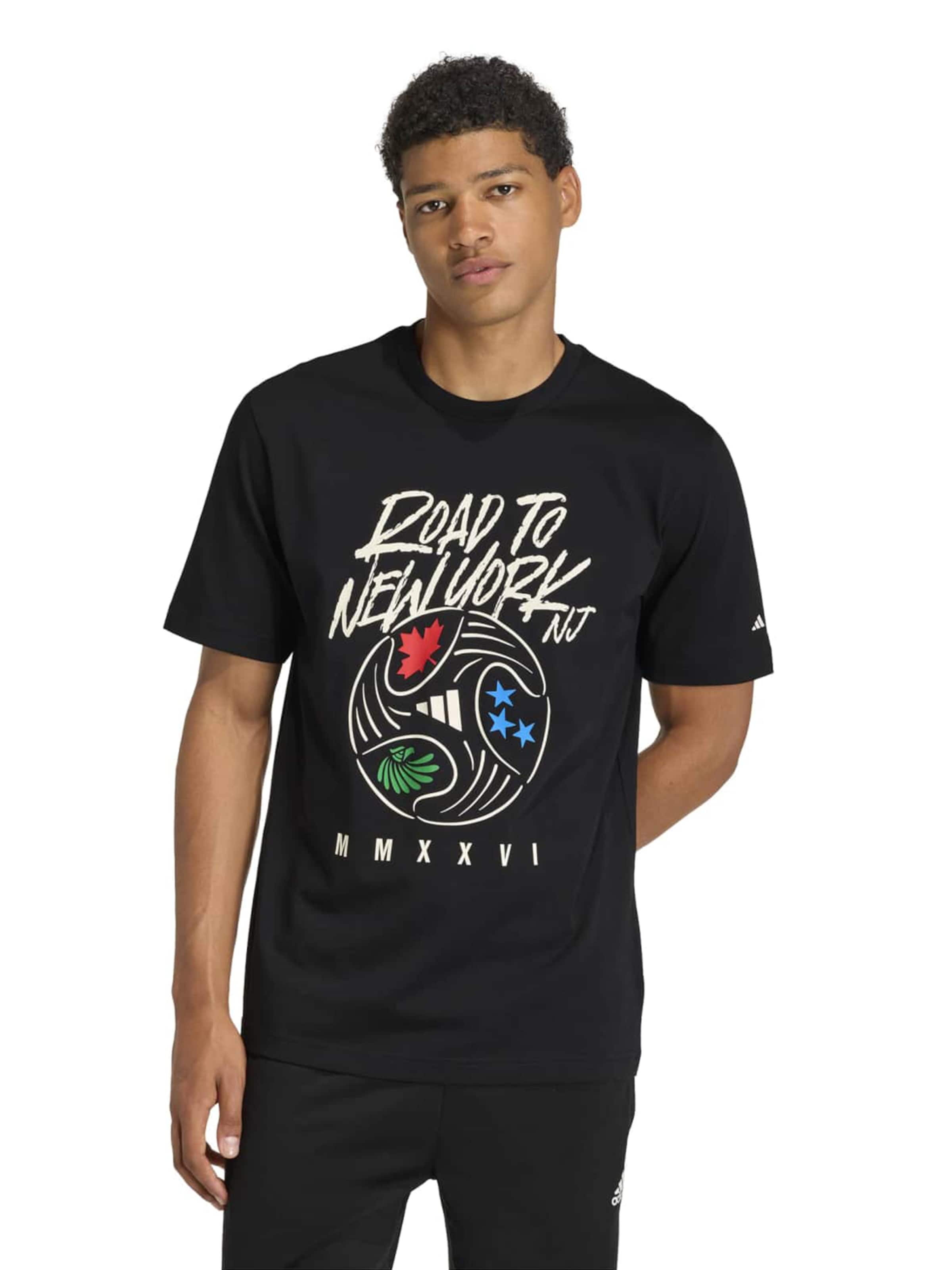 juoda ADIDAS SPORTSWEAR Sportiniai marškinėliai 'WC BALL': priekis