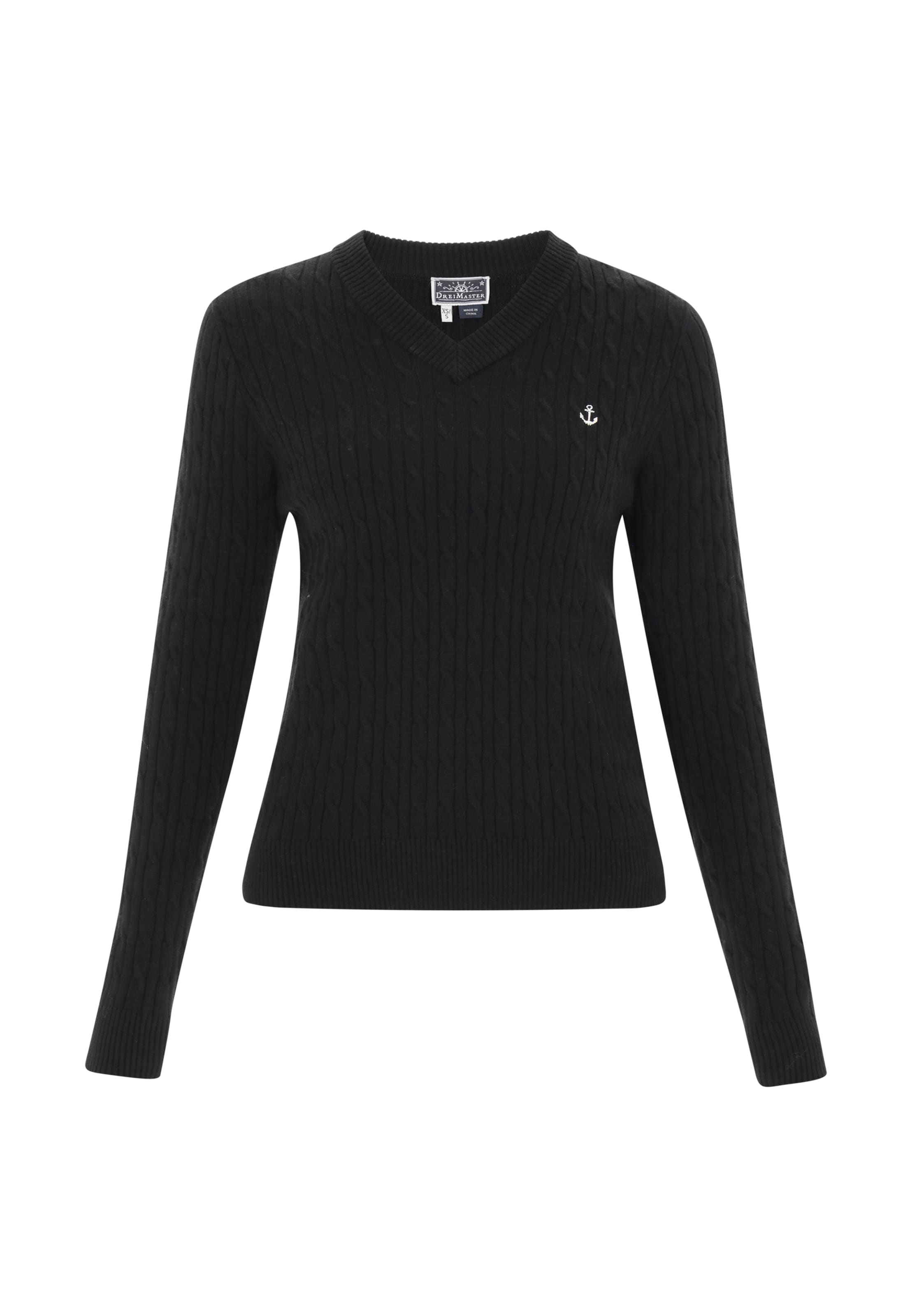 DreiMaster Maritim Pullover in Schwarz: Vorderseite