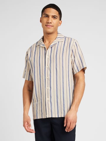 minimum Regular fit Overhemd in Beige: voorkant