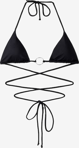 Bershka Triangel Bikinitop in Schwarz: predná strana