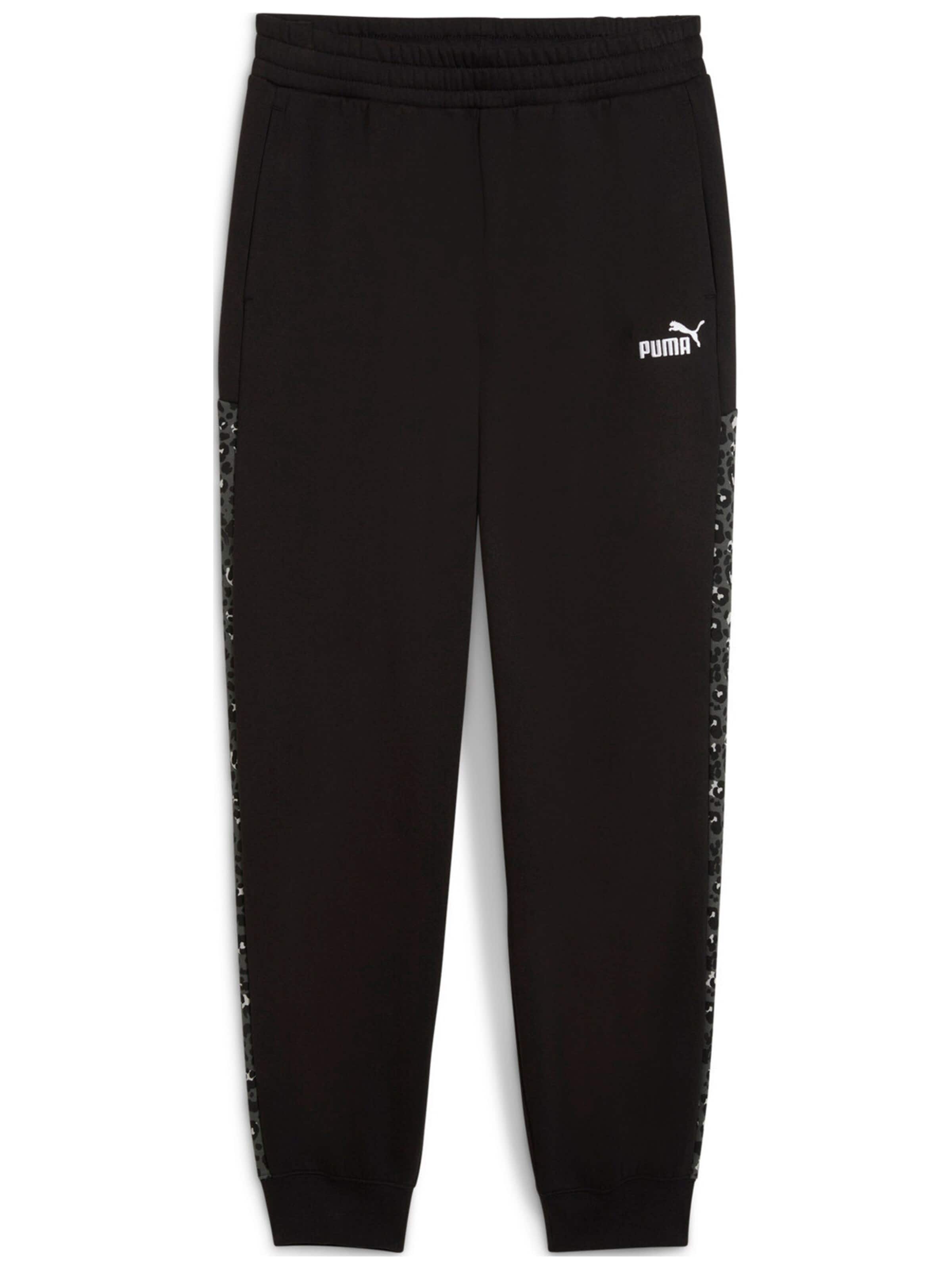 PUMA - Tapered Pantalón deportivo 'Puma Ess Graphic Animal Comfort High-waist Sweatpants' en negro