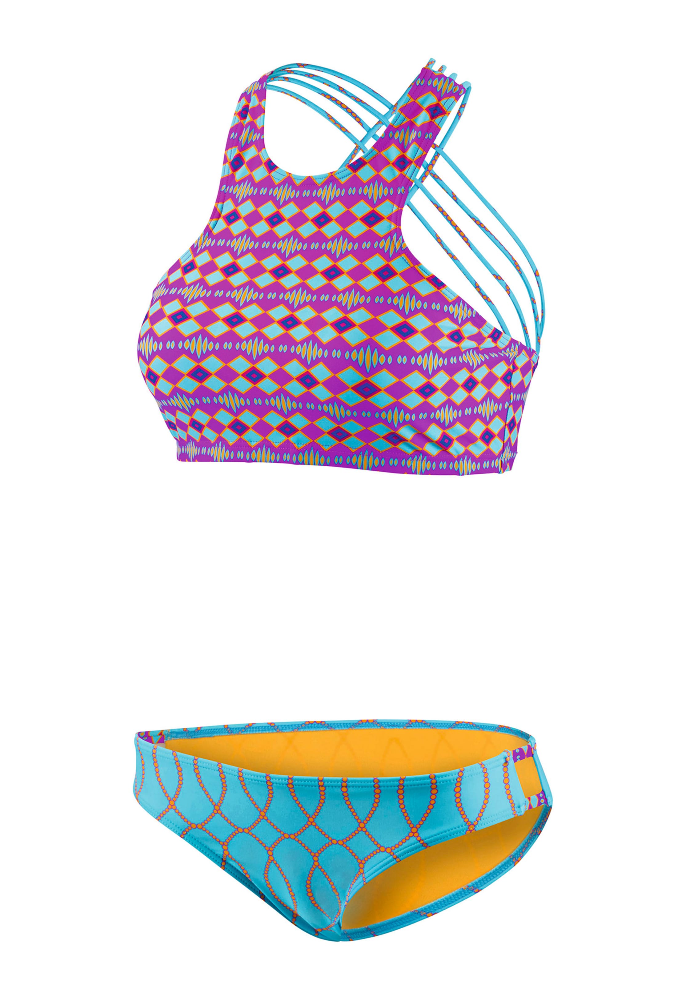 BECO the world of aquasports High neck Bikini 'Turquoise Twilight' in Gemengde kleuren: voorkant