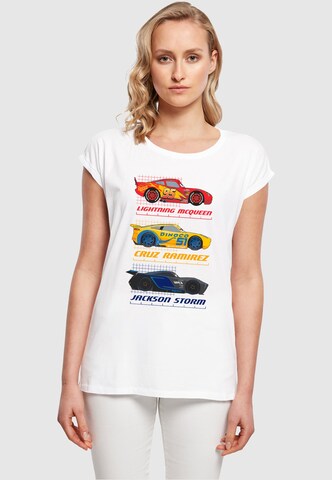 ABSOLUTE CULT T-Shirt 'Cars - Racer Profile' in Weiß: predná strana
