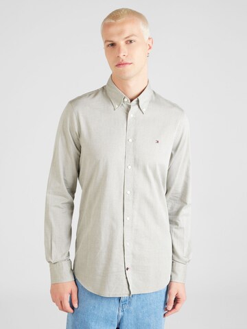 Tommy Hilfiger Tailored - Slim Fit Camisa 'ROYAL' em cinzento: frente