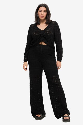 Studio Untold Wide leg Broek in Zwart: voorkant