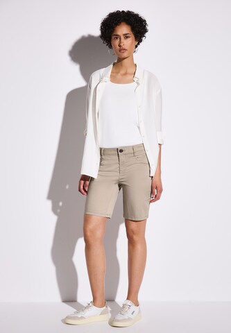 STREET ONE Slim fit Pants 'Bermuda' in Grey