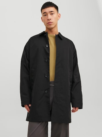 JACK & JONES Between-Seasons Coat 'Crease' in Black: front