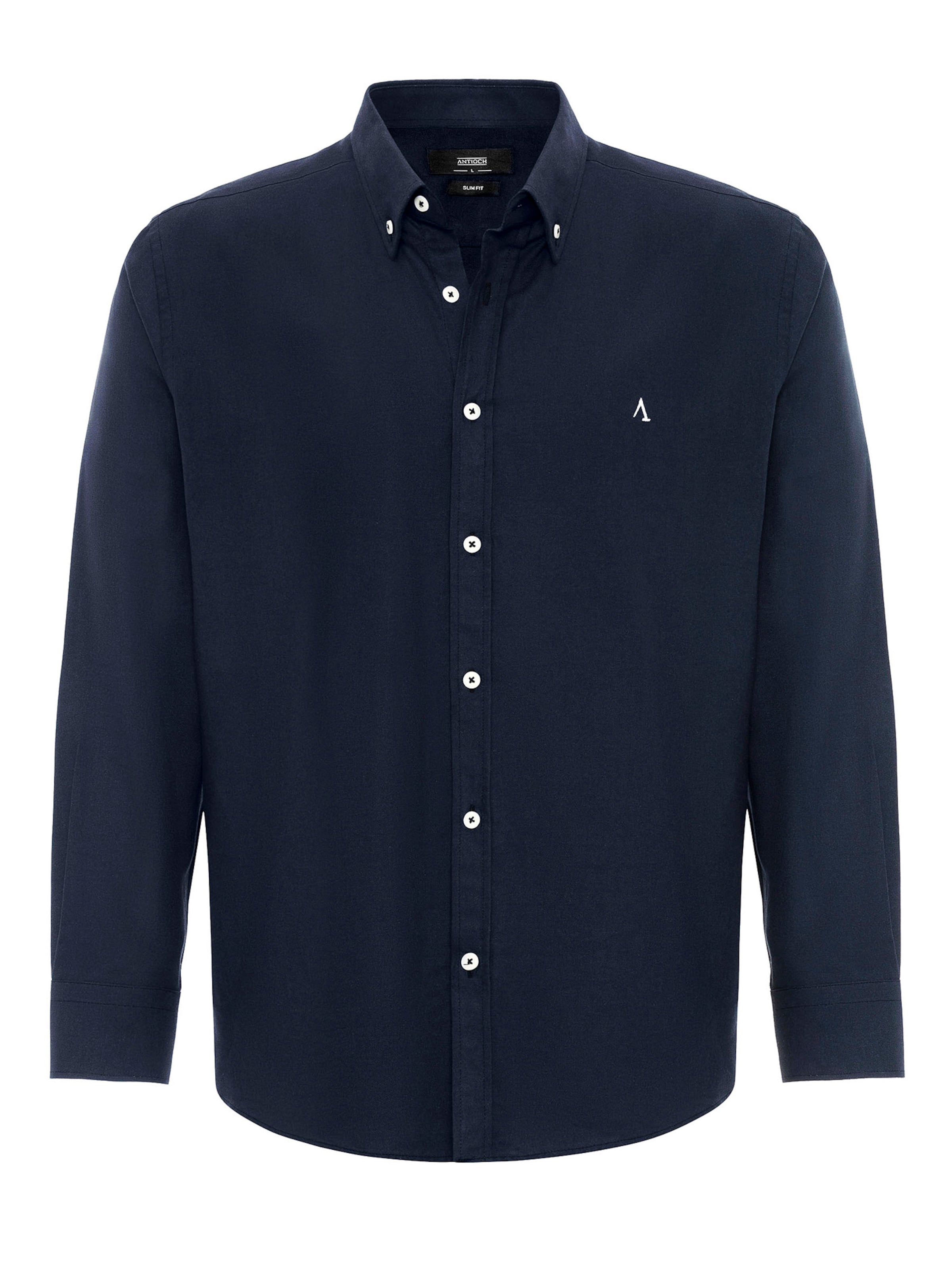 Antioch Úzky strih Košeľa - Modrá: predná strana