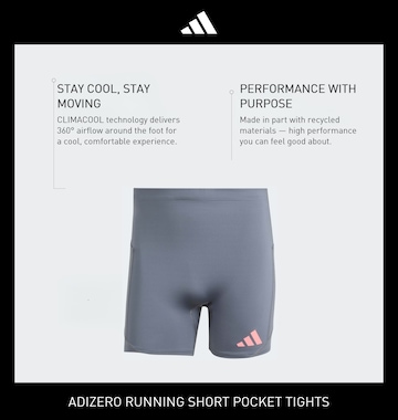 ADIDAS PERFORMANCE Skinny Sports trousers 'ADIZERO' in Grey
