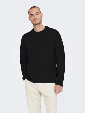 Only & Sons Sweater 'LUKE' in Black: front