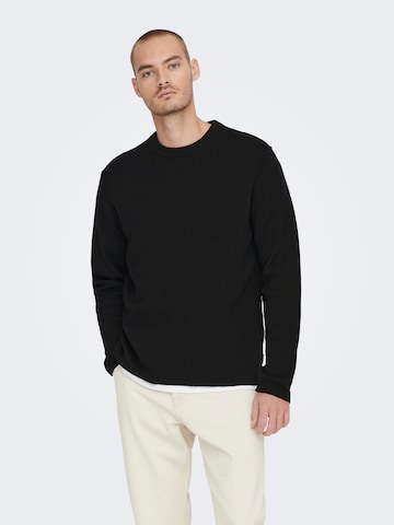 Pull-over 'LUKE' Only & Sons en noir : devant