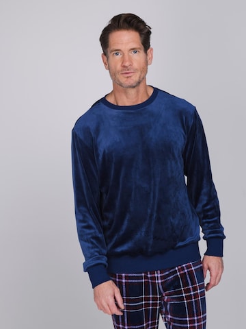 Pastunette Pyjama lang 'Northern Checks' in Blauw