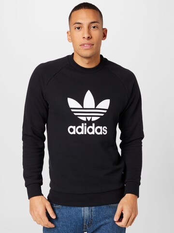 ADIDAS ORIGINALS Sweatshirt 'Adicolor Classics Trefoil' in Zwart: voorkant