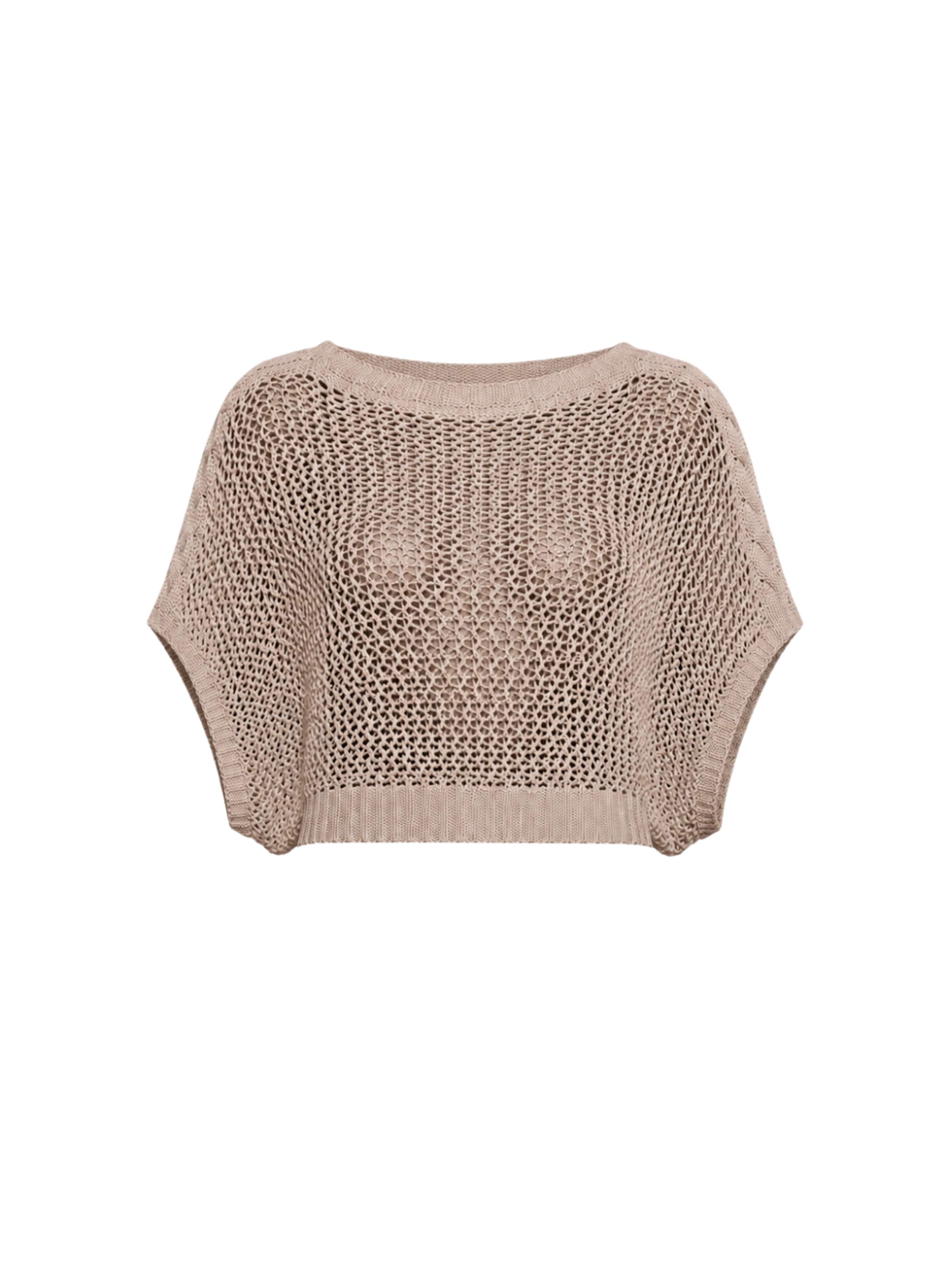 Süel knitwear - Top de punto 'Birthday' en beige: frente