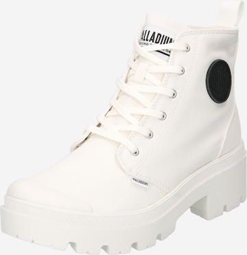 Palladium Lace-up bootie in White: front