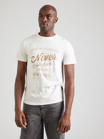 Key Largo T-Shirt 'NEVER LOOK BACK' in Weiß: Vorderseite