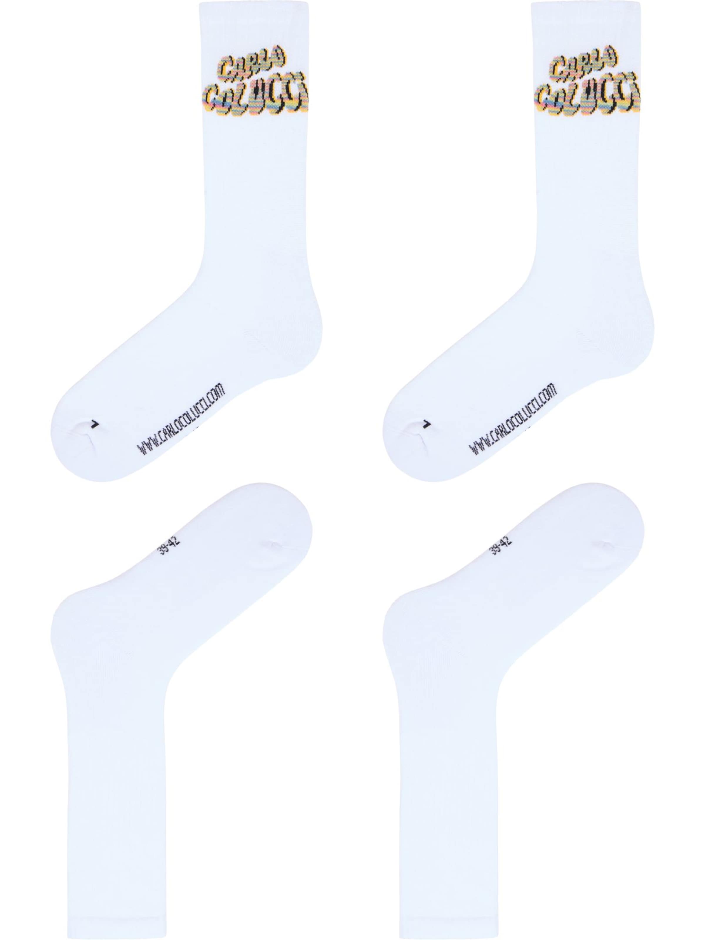 Carlo Colucci Sportsocken ' Diaz ' in Weiß: Vorderseite