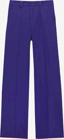 Regular Pantalon à plis Pull&Bear en violet : devant