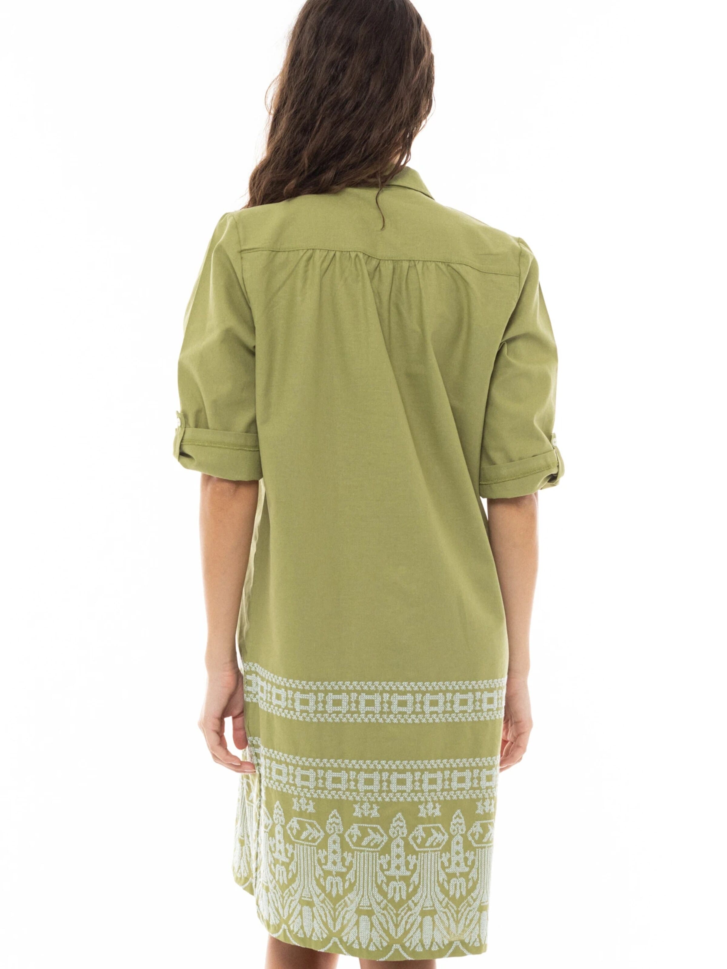 Robe-chemise 'BEACHWEAR EMBROIDERY GREEN' Pink Label en vert