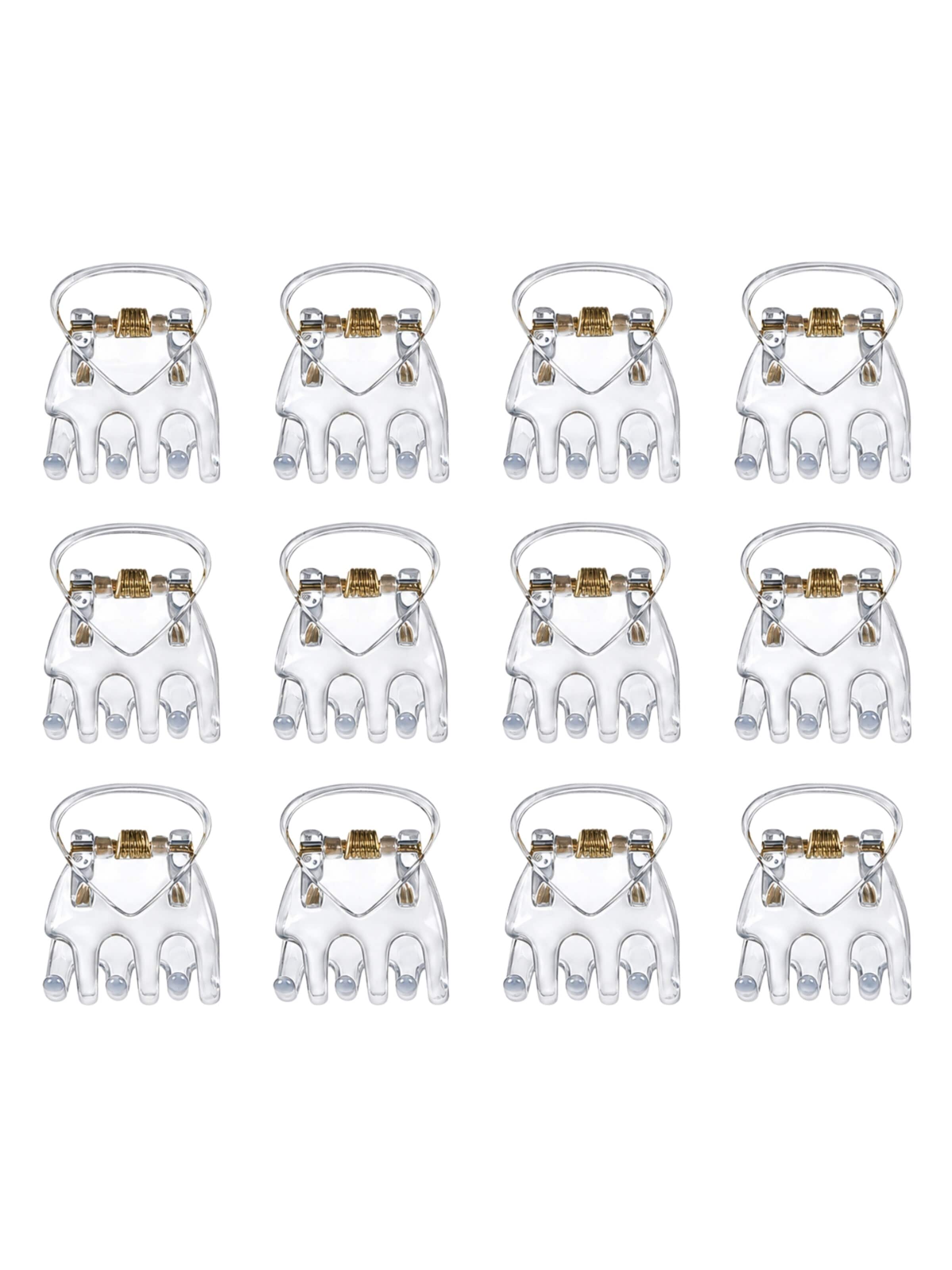 soho Hair accesoires Hair jewelry 'Lucca Mini Hair Clips - Transparent' in 2.5 cm x 2.5 cm in Transparent, Item view