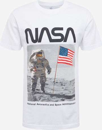 Maglietta 'NASA' di Mister Tee in bianco: frontale